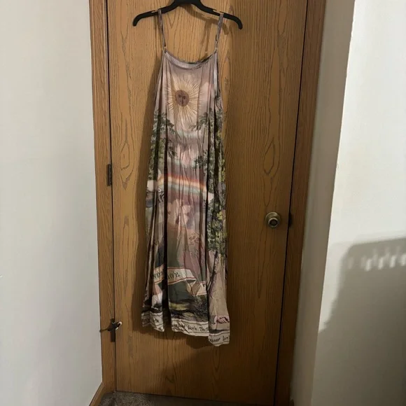 Market of Stars Bohéme Slip Dress Friendship Love & Truth Vintage Maxi Sz S/M - Picture 2 of 5